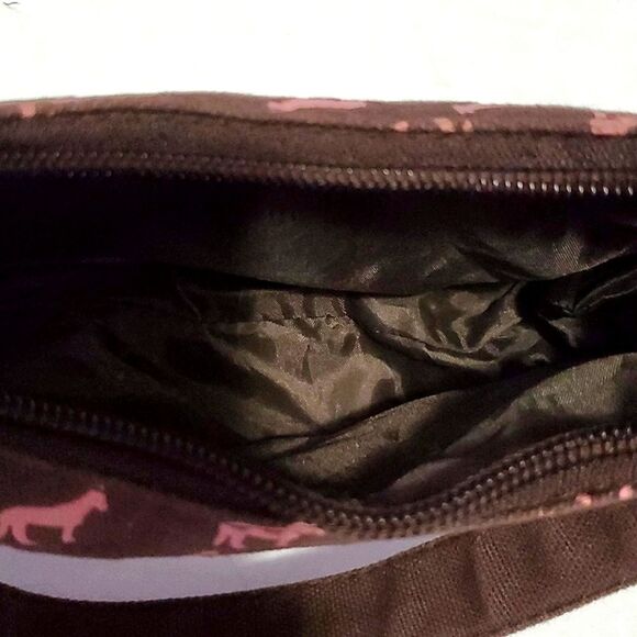 Brown & Pink Horses Canvas Trendy Mini Hobo Bag - Picture 6 of 6